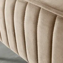 Hilda II Beige Velvet Ottoman