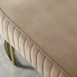 Hilda II Beige Velvet Ottoman