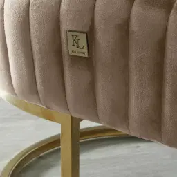 Hilda II Beige Velvet Ottoman