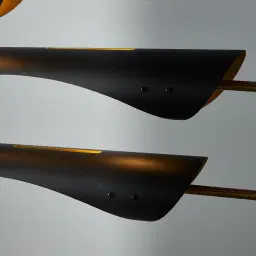 Ellis Brushed Gold Metal Chandelier Black Metal Shade