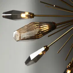 Dragonfly Smoke Grey Glass Chandelier 