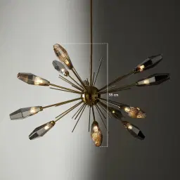 Dragonfly Smoke Grey Glass Chandelier 