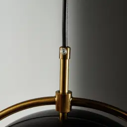 Selene Brushed Gold Metal Chandelier - 28 cm Black Metal Shade