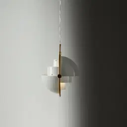 Selene Brushed Gold Metal Chandelier - 28 cm White Metal Shade