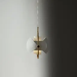 Selene Brushed Gold Metal Chandelier - 28 cm White Metal Shade