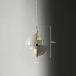 Selene Brushed Gold Metal Pendant Light - 28cm White Metal Shade