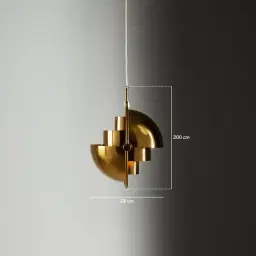 Selene Brushed Gold Metal Pendant Light - 28cm Brushed Gold Metal Shade