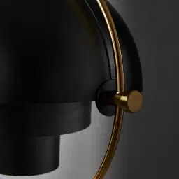 Selene Brushed Gold Metal Chandelier - 38 cm Black Metal Shade