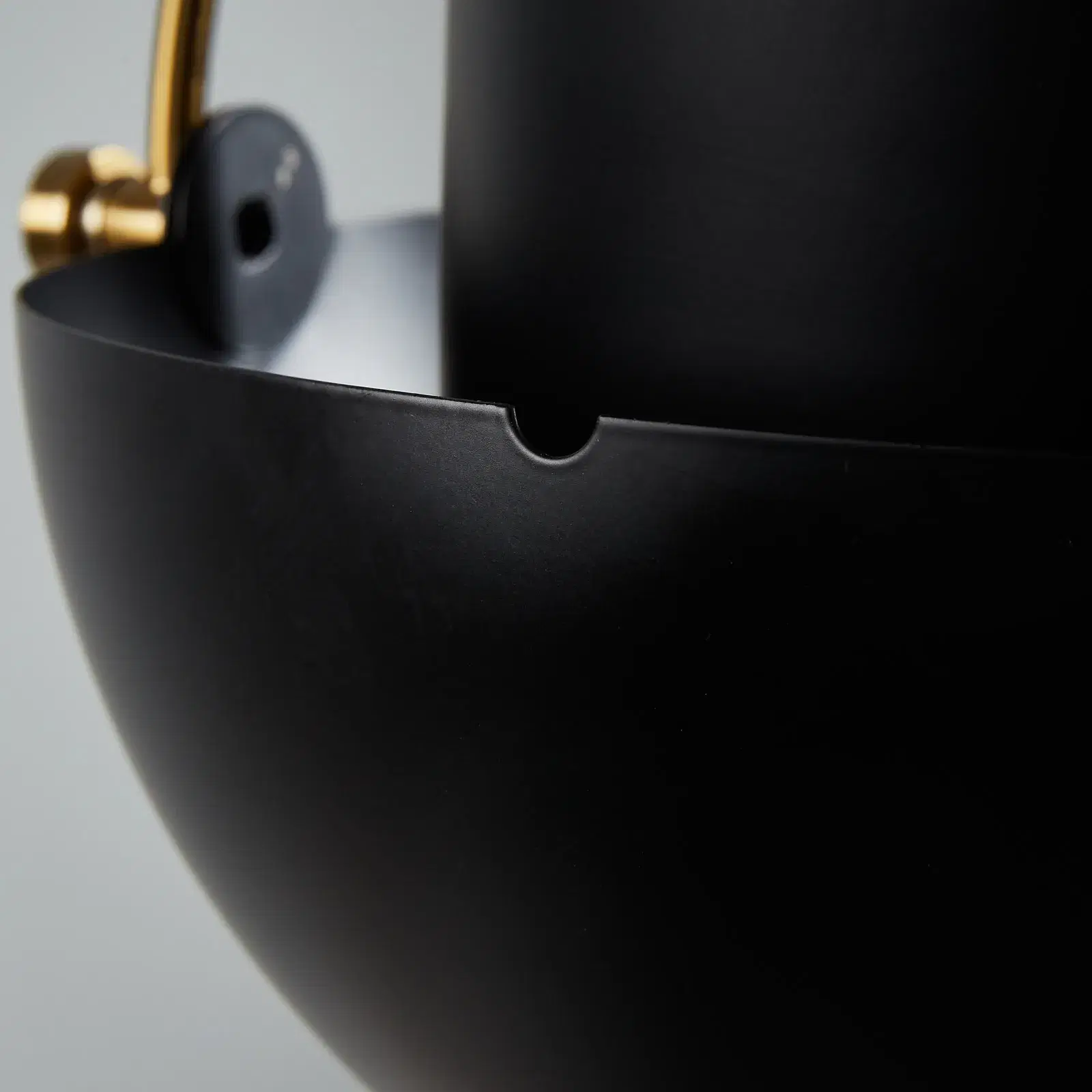 Selene Brushed Gold Metal Chandelier - 38 cm Black Metal Shade