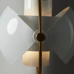 Selene Brushed Gold Metal Chandelier 38cm White Metal Shade