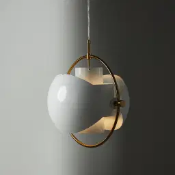 Selene Brushed Gold Metal Chandelier 38cm White Metal Shade