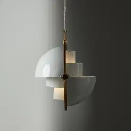 Selene Brushed Gold Metal Chandelier 38cm White Metal Shade