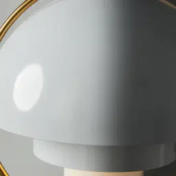 Selene Brushed Gold Metal Chandelier 38cm White Metal Shade