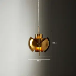 Selene Brushed Gold Metal Pendant Light - 38cm Brushed Gold Metal Shade