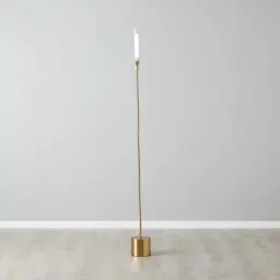 Kaia Brushed Gold Metal Floor Lamp White Frosted Metal Shade
