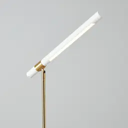 Kaia Brushed Gold Metal Floor Lamp White Frosted Metal Shade