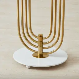 Diana Brushed Gold Metal Floor Lamp White Metal Shade