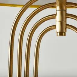 Diana Brushed Gold Metal Floor Lamp White Metal Shade