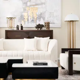 Diana Brushed Gold Metal Floor Lamp White Metal Shade