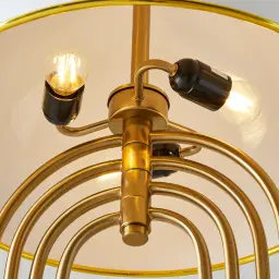 Diana Brushed Gold Metal Floor Lamp White Metal Shade