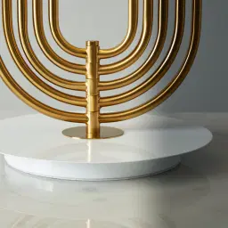 Diana Brushed Gold Metal Table Lamp White Metal Shade