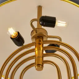 Diana Brushed Gold Metal Floor Lamp Black Metal Shade