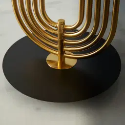 Diana Brushed Gold Metal Table Lamp Black Metal Shade