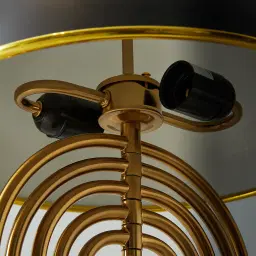 Diana Brushed Gold Metal Table Lamp Black Metal Shade