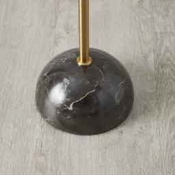 Carly Brushed Gold Metal Floor Lamp Black Metal Shade