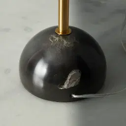 Carly Brushed Gold Metal Table Lamp Black Metal Shade