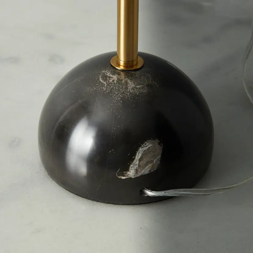 Carly Brushed Gold Metal Table Lamp Black Metal Shade | Koala Living