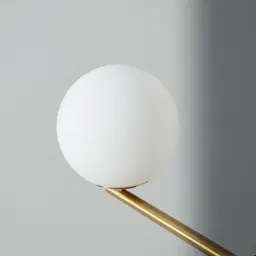 Anastasia Black Marble Table Lamp White Glass Shade