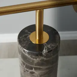 Anastasia Black Marble Table Lamp White Glass Shade