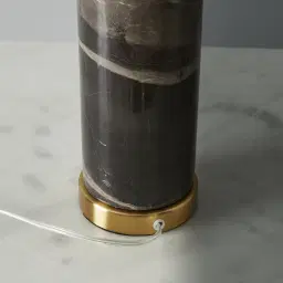 Anastasia Black Marble Table Lamp White Glass Shade