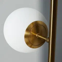 Regine Brushed Gold Metal Table Lamp White Glass Shade