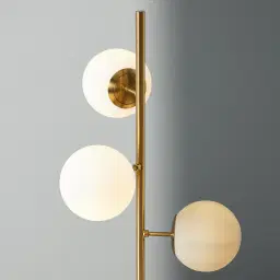 Regine Brushed Gold Metal Table Lamp White Glass Shade