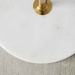 Regine Brushed Gold Metal floor Lamp-White Glass Shade