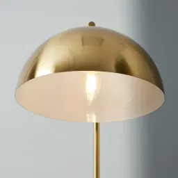 Marga White Marble Table Lamp Brushed Gold Metal Shade