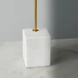Marga White Marble Table Lamp Brushed Gold Metal Shade