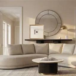 Marga White Marble Table Lamp Brushed Gold Metal Shade