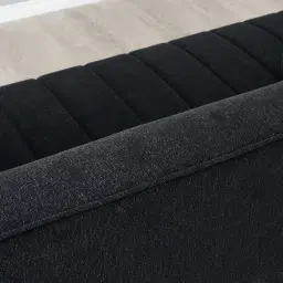 Ava Black Woven Fabric 3-Seater Sofa