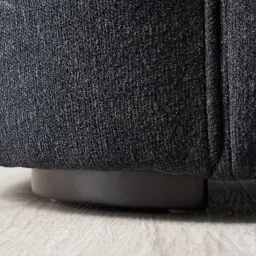 Ava Black Woven Fabric 3-Seater Sofa