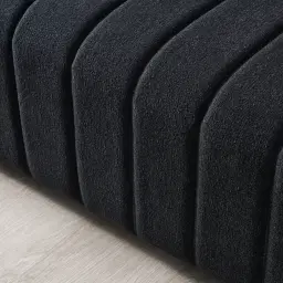 Ava Black Woven Fabric 3-Seater Sofa