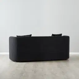 Ava Black Woven Fabric 2-Seater Sofa