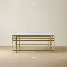 Grazia Brushed Gold Stainless Steel Coffee Table