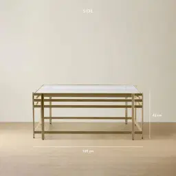 Grazia Brushed Gold Stainless Steel Coffee Table