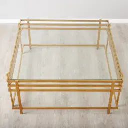 Grazia Brushed Gold Stainless Steel Coffee Table