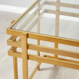 Grazia Brushed Gold Stainless Steel Side Table