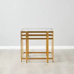Grazia Brushed Gold Stainless Steel Side Table