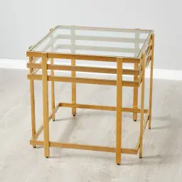 Grazia Brushed Gold Stainless Steel Side Table